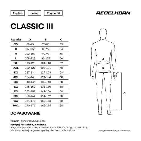 Męskie jeansy motocyklowe Rebelhorn Classic rozm. 34/36